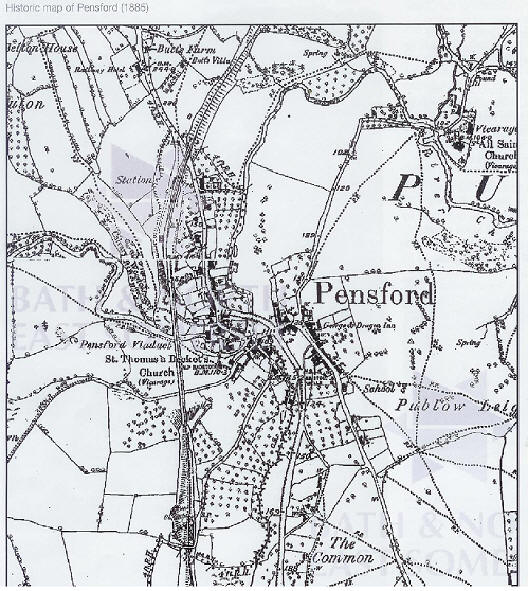 Historic map of Pensford 1895
