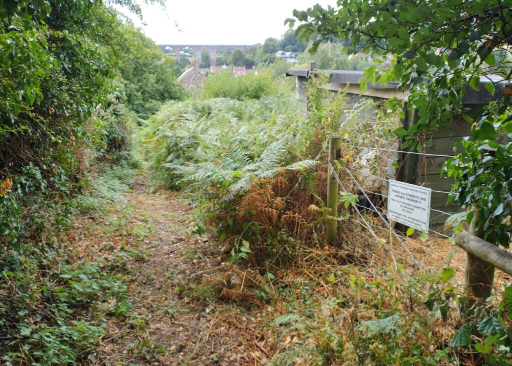 View from gate down existing path